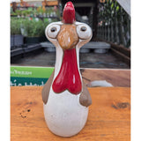 Woodlodge 20.5cm Glazed Chicken Garden Ornament - White