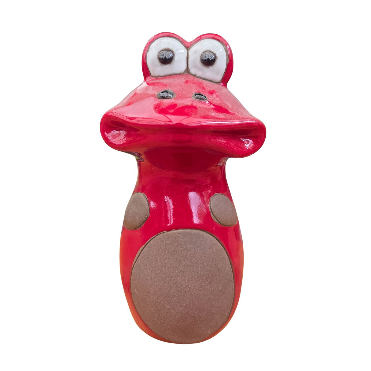 Woodlodge 20cm Glazed Frog Garden Ornament - Red