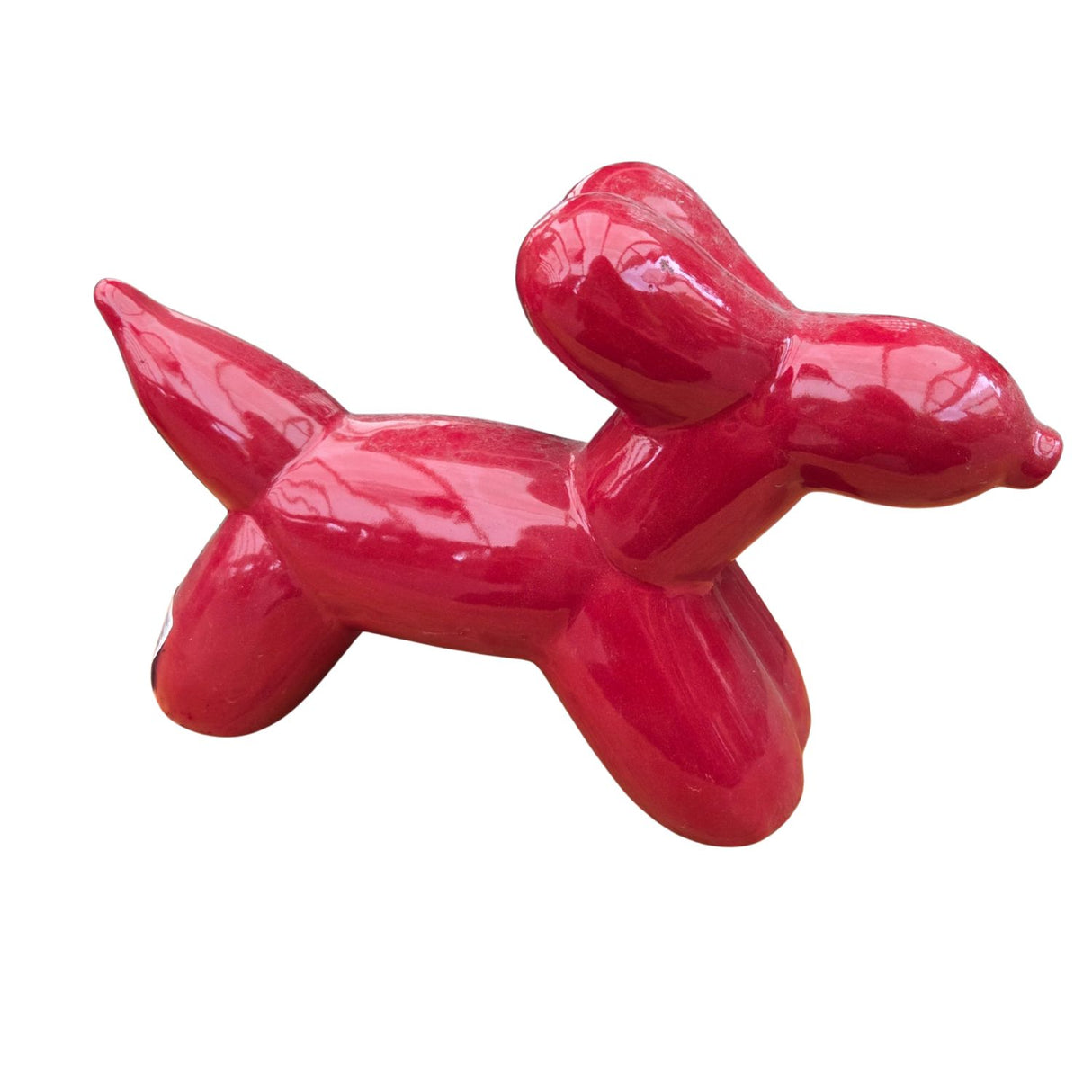 Woodlodge 29cm Glazed Balloon Dog Garden Ornament - Red