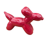 Woodlodge 29cm Glazed Balloon Dog Garden Ornament - Red