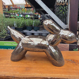 Woodlodge 39.5cm Glazed Balloon Dog Large Garden Ornament - Brown