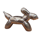 Woodlodge 39.5cm Glazed Balloon Dog Large Garden Ornament - Brown