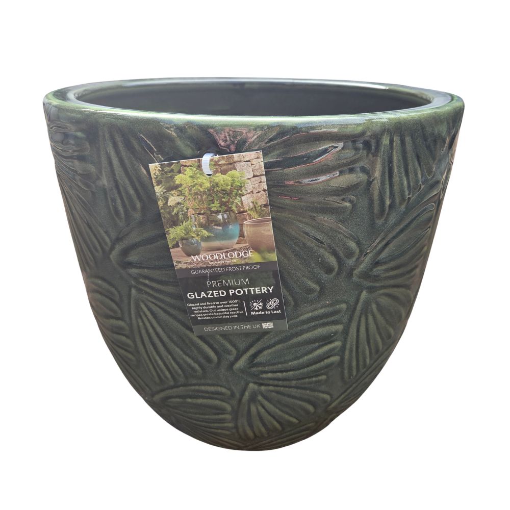 Woodlodge 26cm Alice 2 Glazed Pot - Dark Green