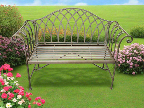 Woodlodge Clarence Metal Bench - Grey