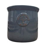 Woodlodge 25cm Edmond Heritage Glazed Lipped Garden Pot - Stone Blue