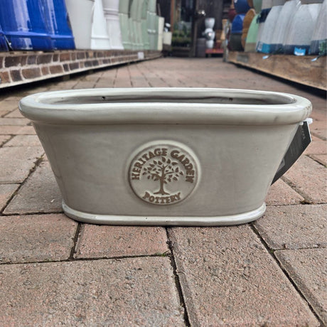 Woodlodge 33cm Edotro Glazed Trough Pot - Cream