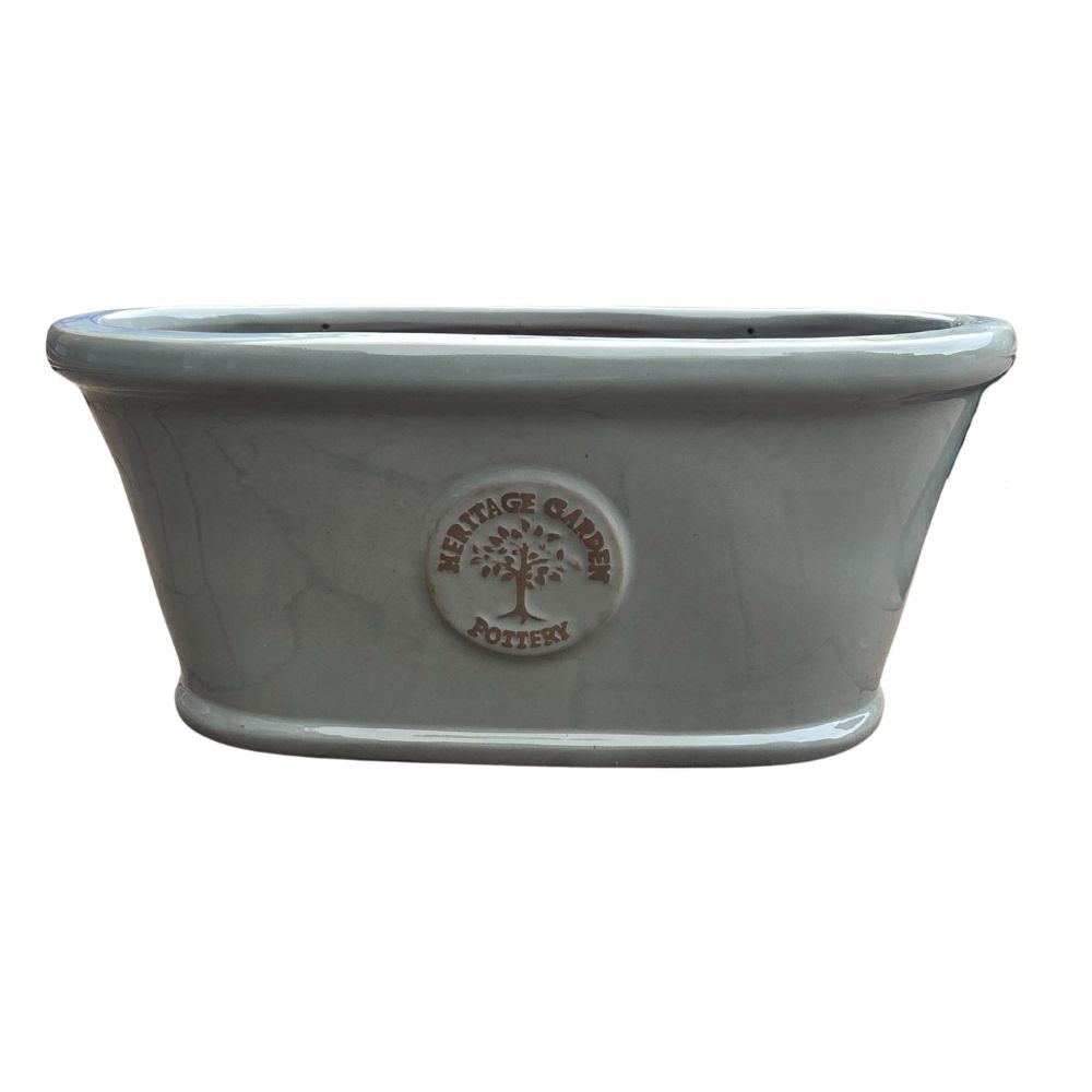 Woodlodge 33cm Edotro Glazed Trough Pot - Green