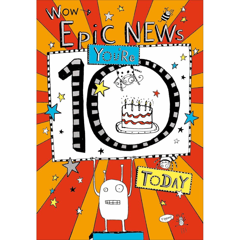 Woodmansterne 10th Epic News Birthday Card
