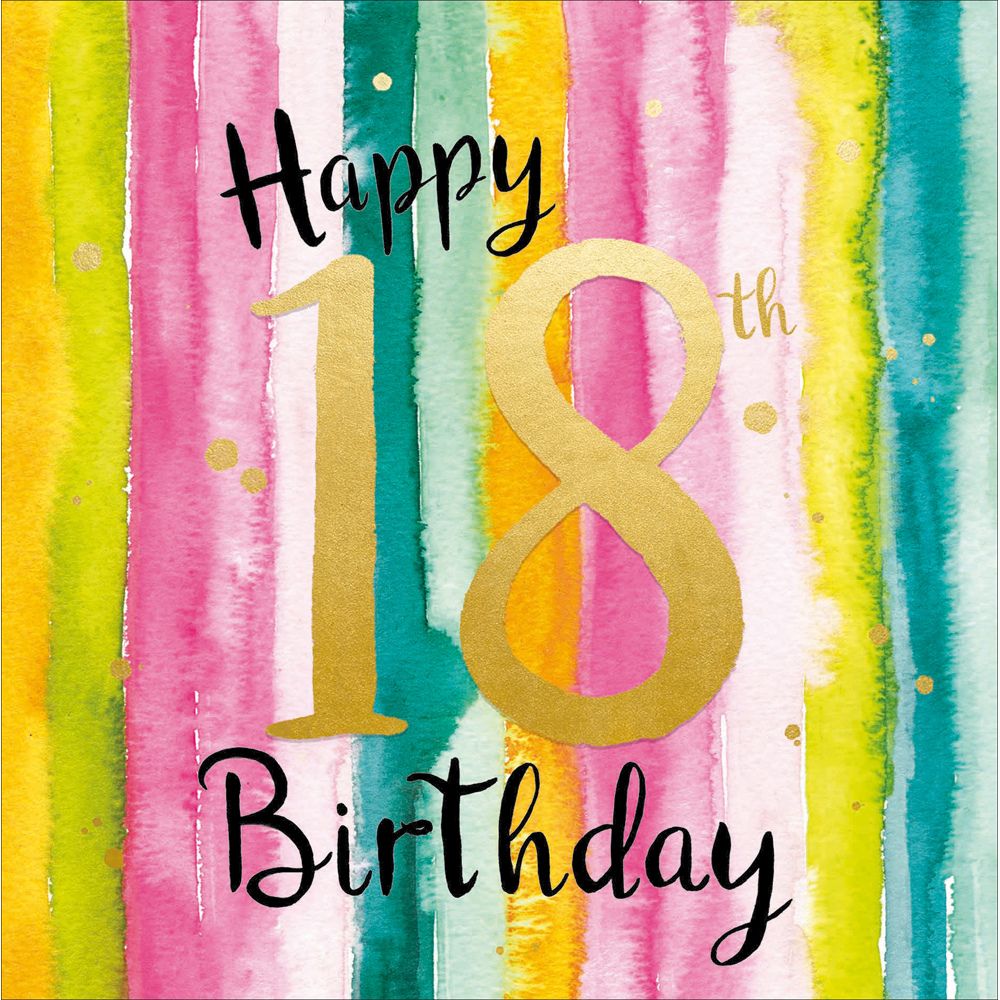 Woodmansterne 18th Colourful Stripe Birthday Card