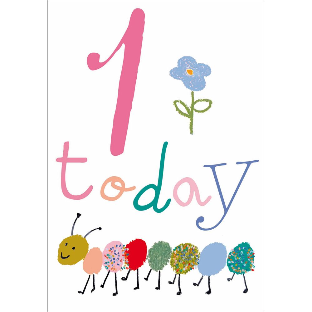Woodmansterne 1st Colourful Caterpillar Birthday Card