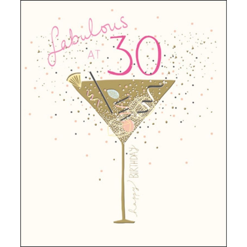 Woodmansterne 30th Fabulous Cocktail Birthday Card