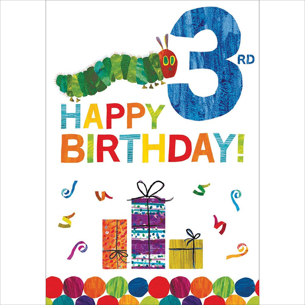 Woodmansterne 3rd Hungry Caterpillar Presents Birthday Card