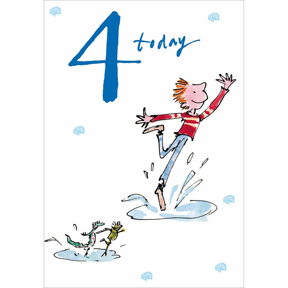 Woodmansterne 4th Boy Splashing Puddles Birthday Card