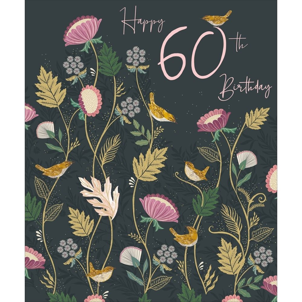 Woodmansterne 60th Birds & Blooms Birthday Card
