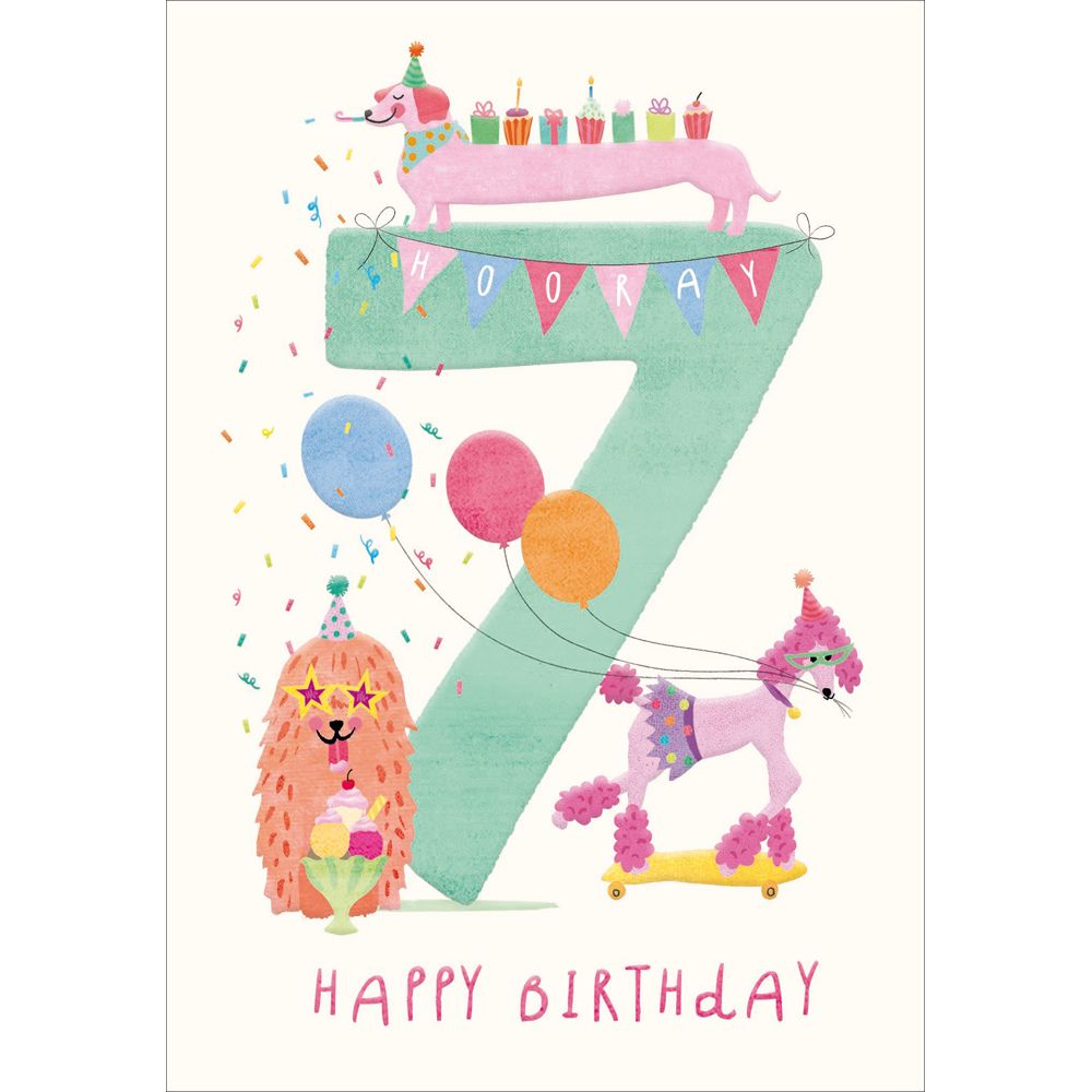 Woodmansterne 7th Party Dogs Birthday Card