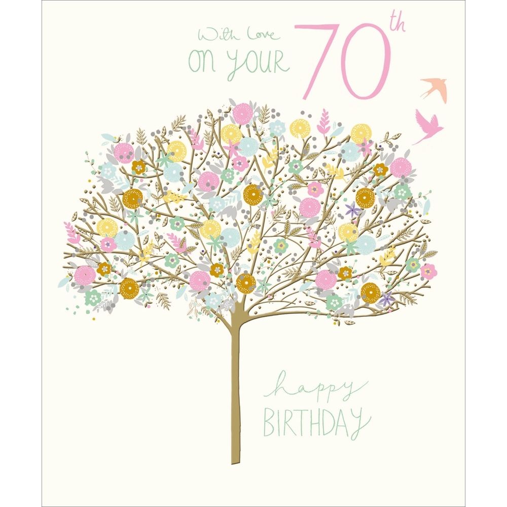 Woodmansterne 70th With Love Tree Birthday Card
