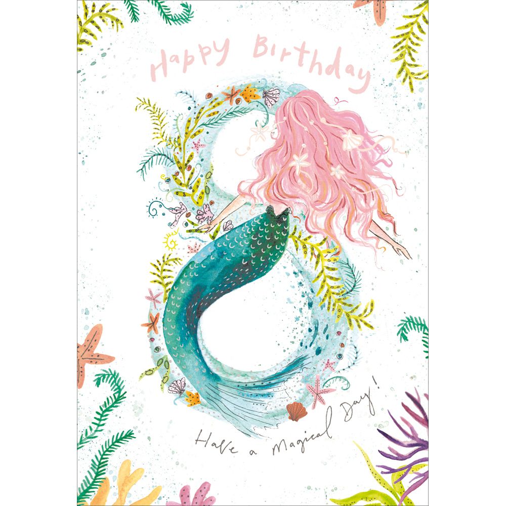 Woodmansterne 8th Magical Mermaid Birthday Card