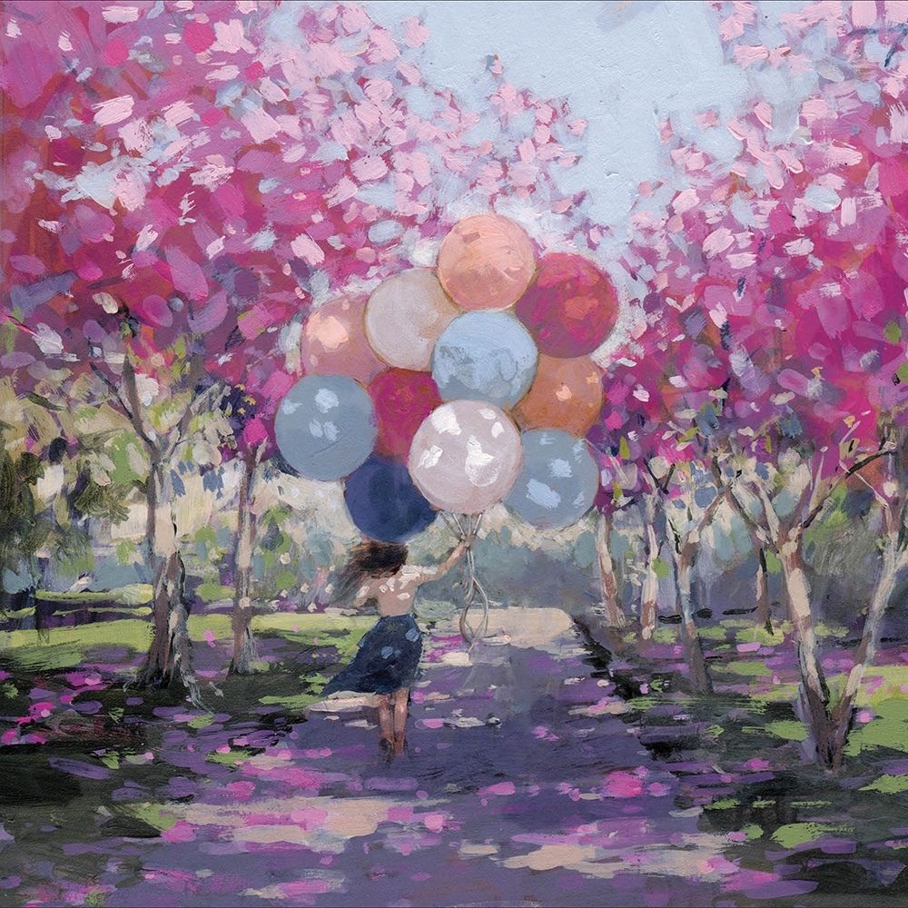 Woodmansterne Balloons & Trees Blank Card
