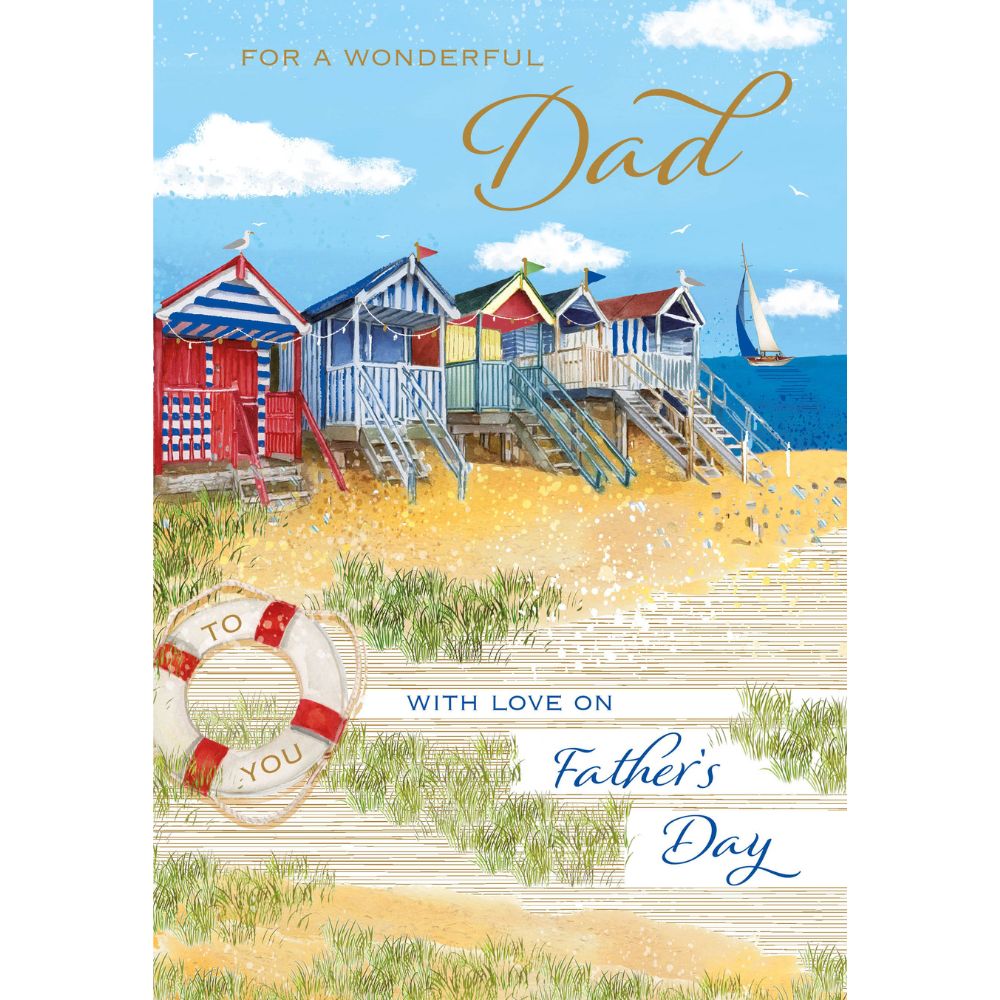 Woodmansterne Beach Huts Father's Day Card