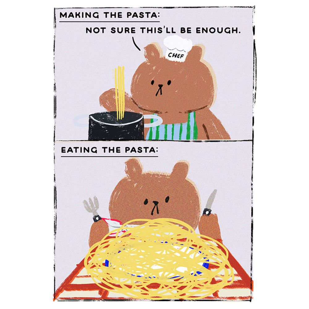 Woodmansterne Bear Chef Pasta Funny Blank Card