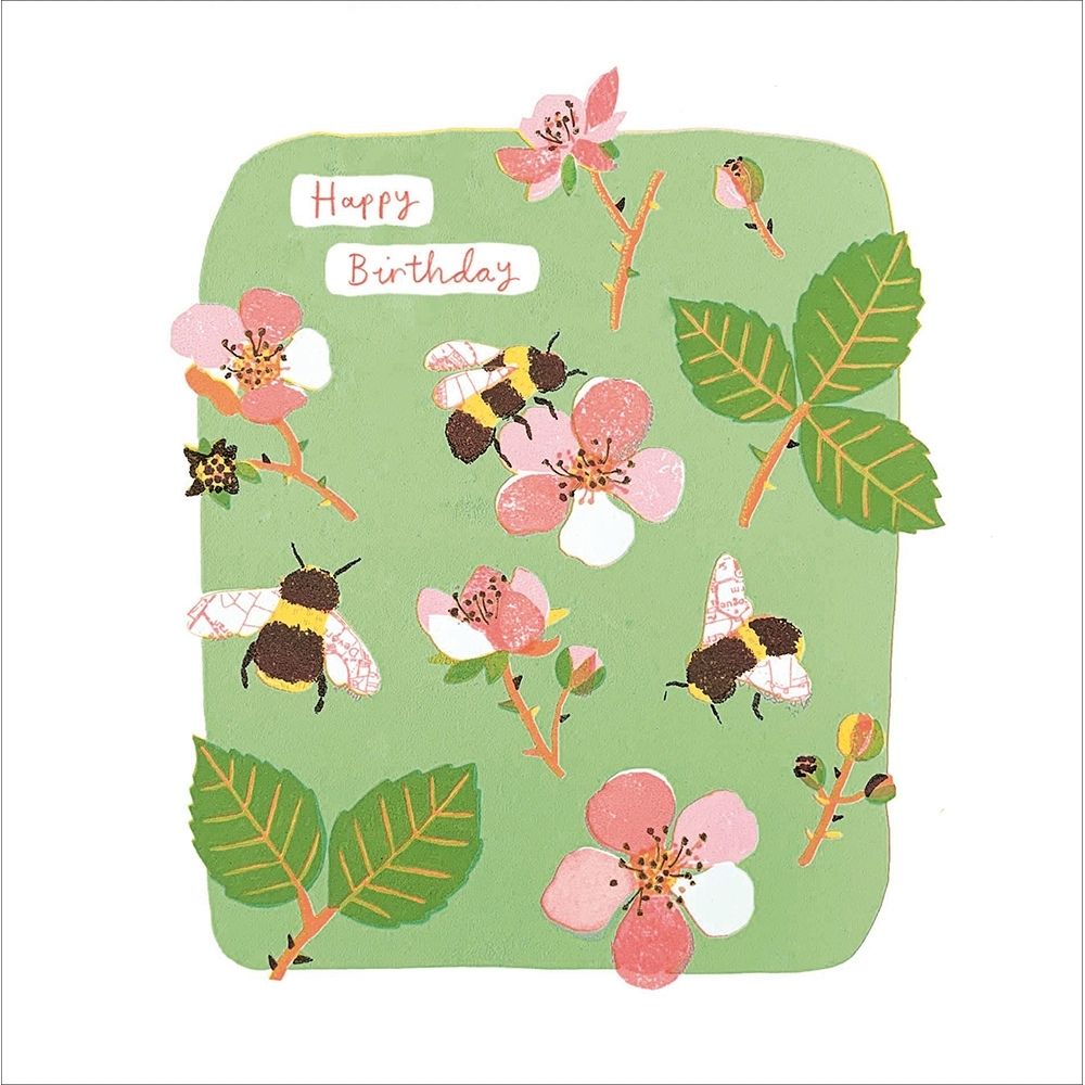 Woodmansterne Bees & Brambles Birthday Card