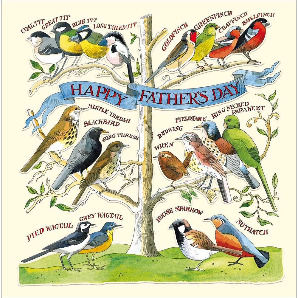 Woodmansterne Bird Species on Tree Father's Day Card