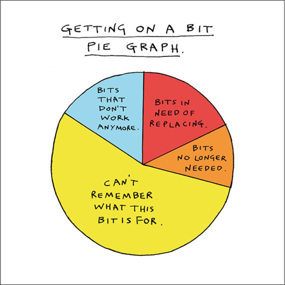 Woodmansterne Bits Pie Graph Blank Card