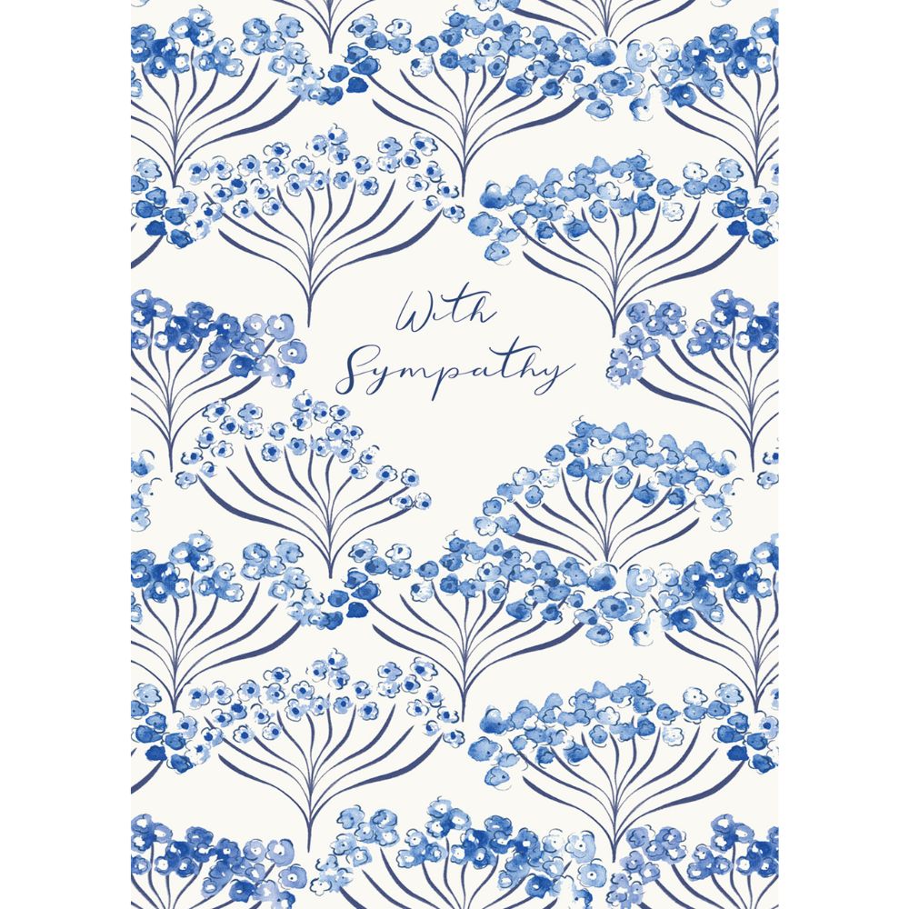 Woodmansterne Blue Floral With Sympathy Card