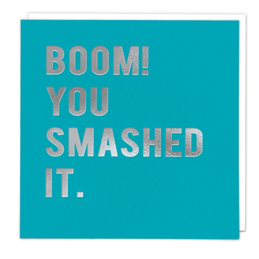 Woodmansterne Boom Smashed It Congratulations Card