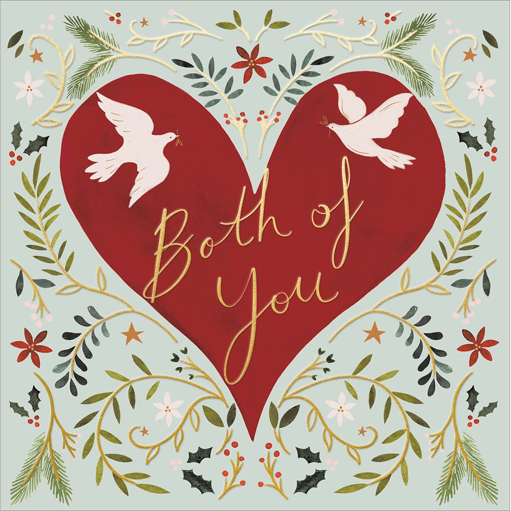 Woodmansterne Both of You Festive Heart Christmas Card