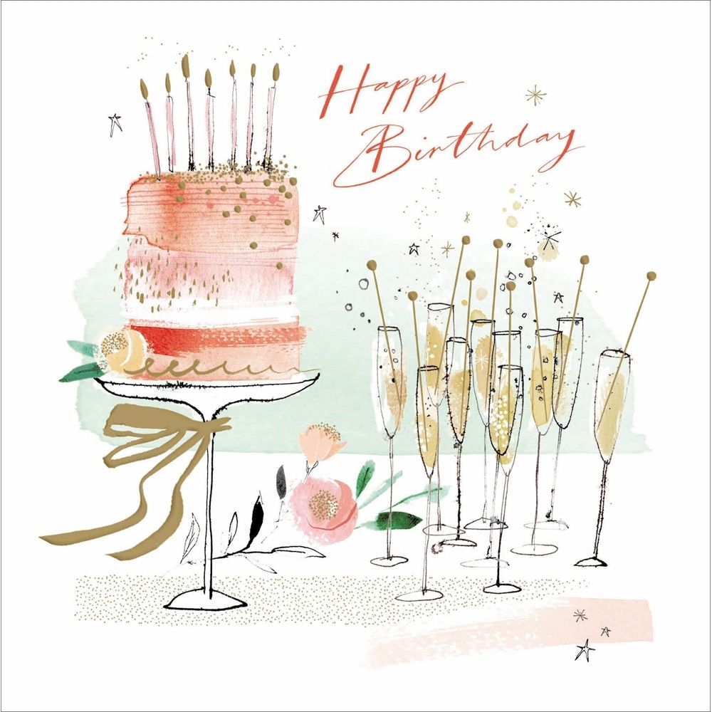 Woodmansterne Bubbles & Cake Birthday Card