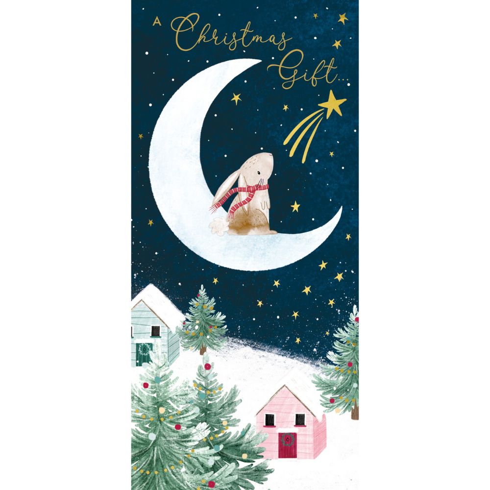 Woodmansterne Bunnies & Crescent Moon Christmas Money Wallet