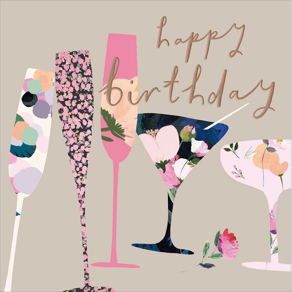 Woodmansterne Champagne Bubbles Birthday Card