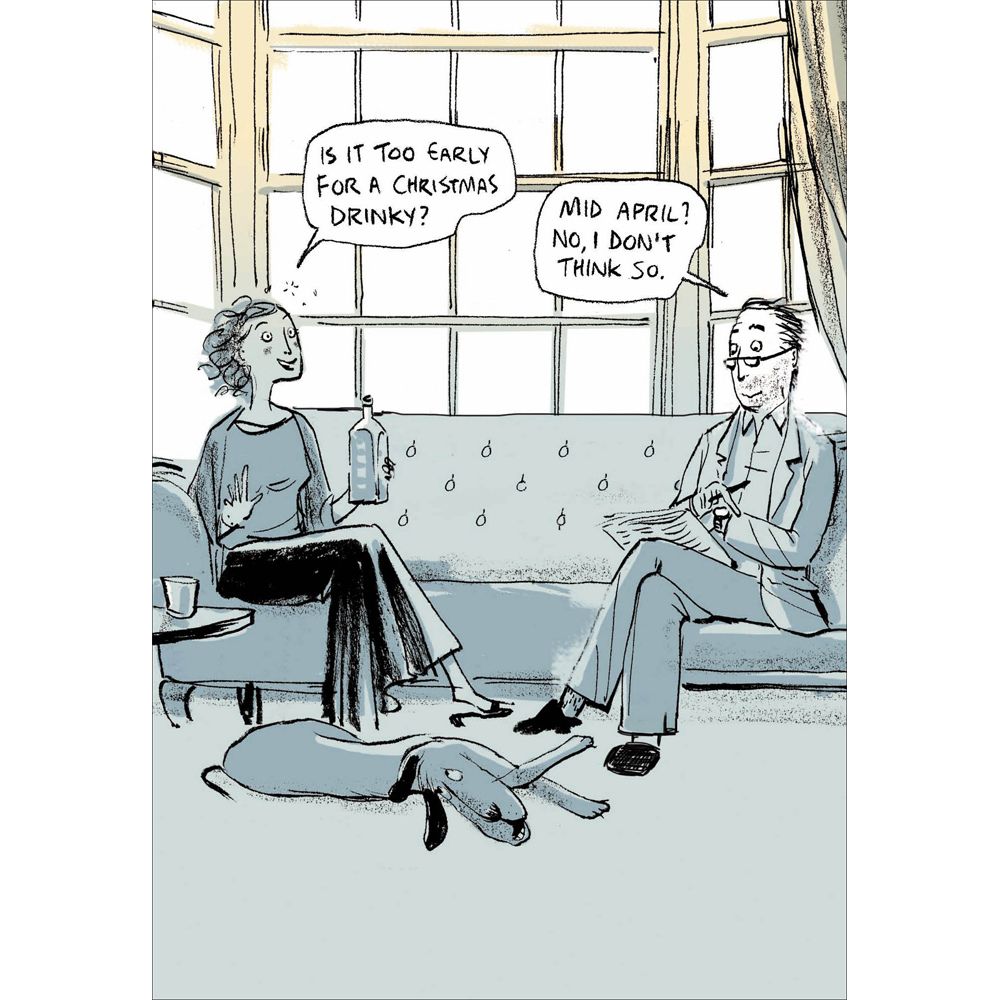 Woodmansterne Christmas Drinky Funny Blank Card