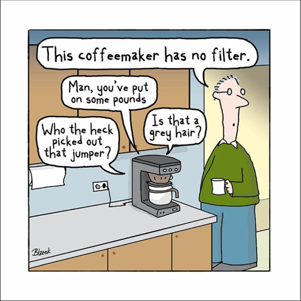 Woodmansterne Coffee Maker No Filter Funny Blank Card