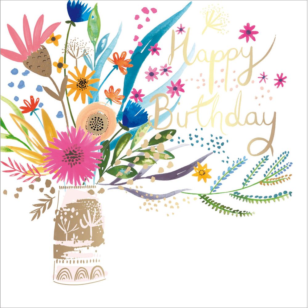 Woodmansterne Colourful Blooms Birthday Card