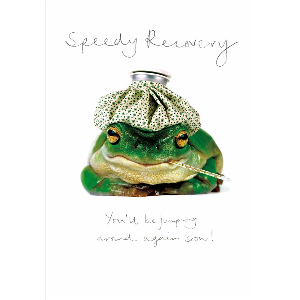 Woodmansterne Croaky Frog Get Well Soon Card