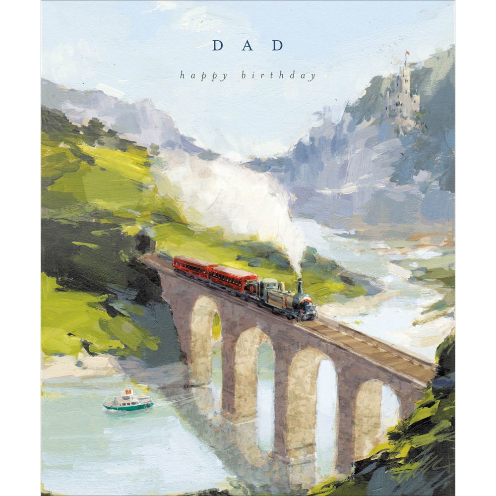 Woodmansterne Dad Steam Train Birthday Card