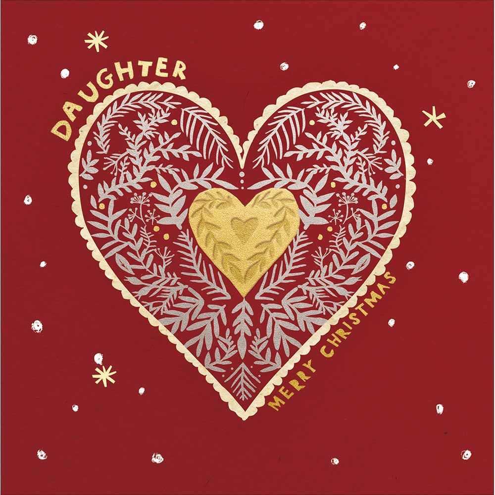Woodmansterne Daughter Golden Heart Christmas Card