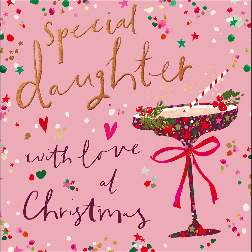 Woodmansterne Daughter Starry Cocktail Christmas Card
