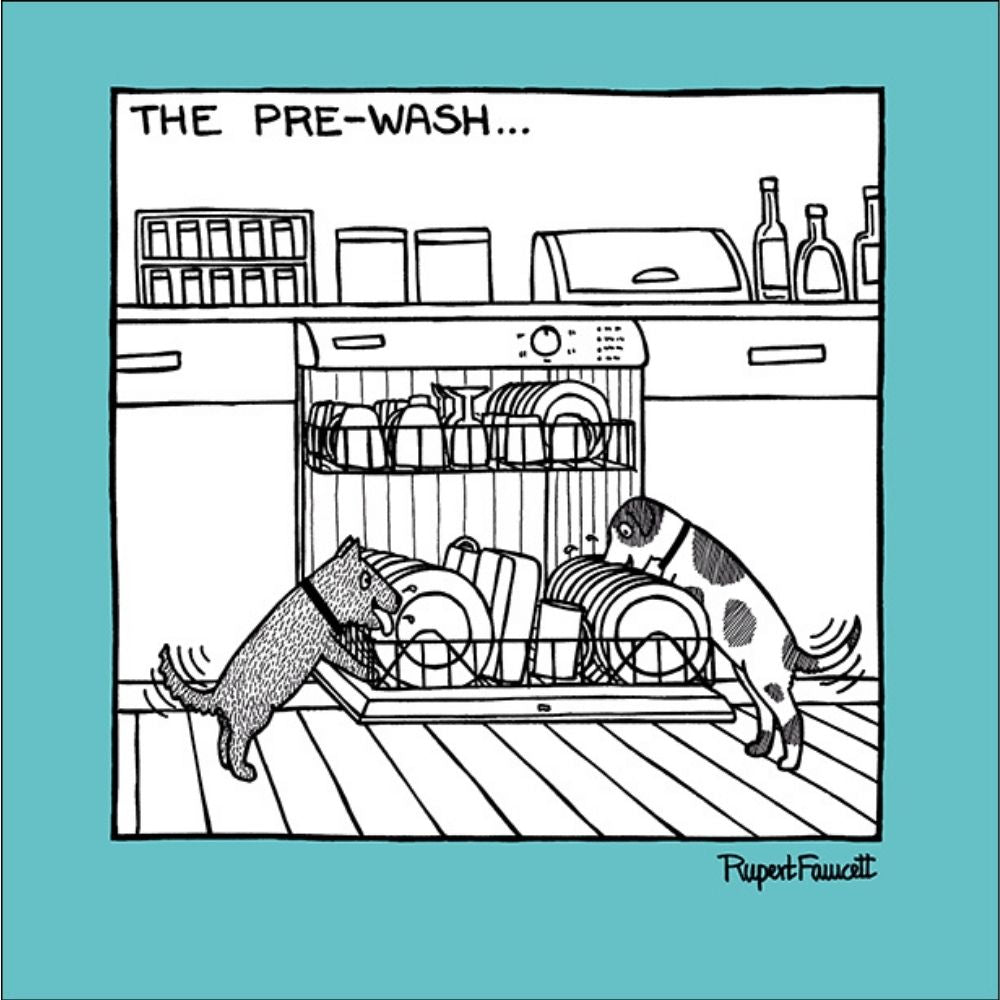 Woodmansterne Dishwasher Pre-Wash Blank Funny Card