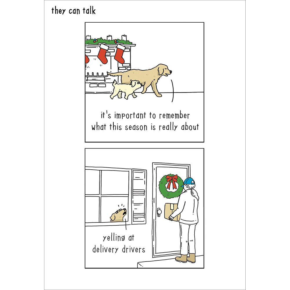 Woodmansterne Dogs Barking & Delivery Driver Christmas Card
