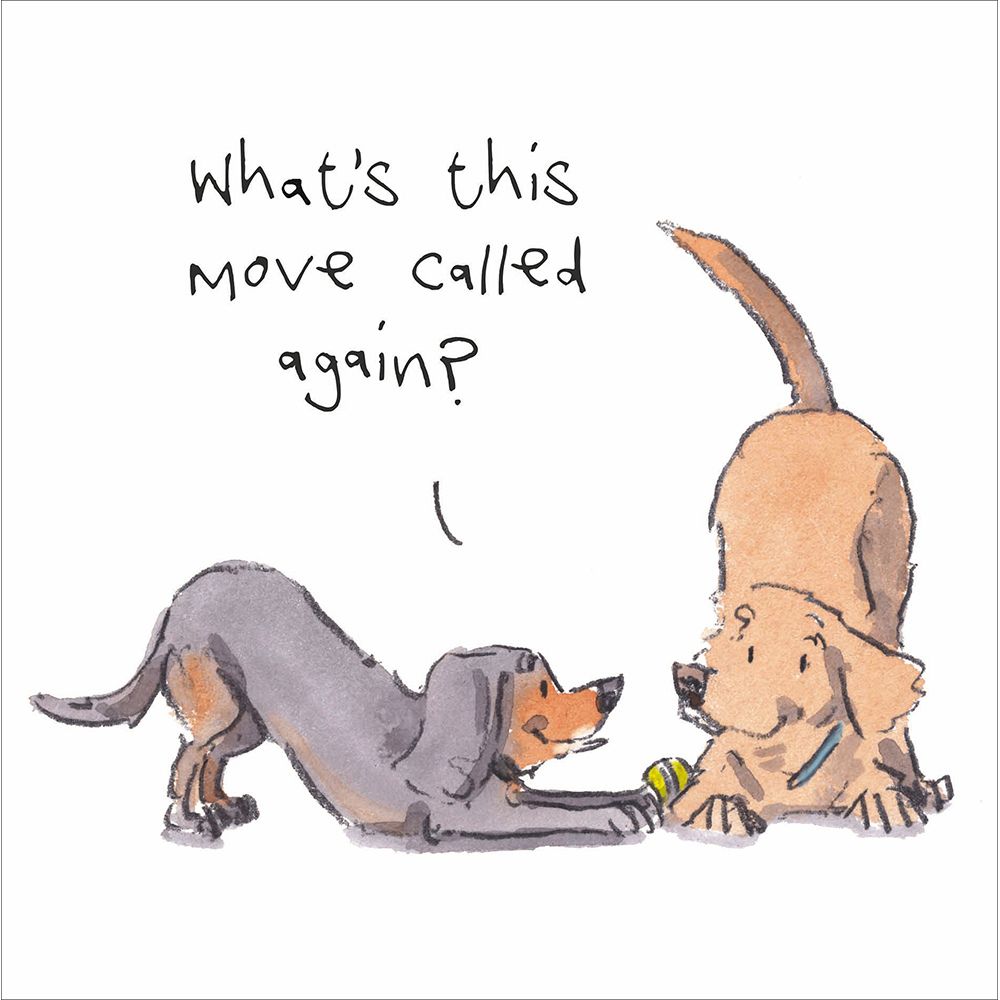 Woodmansterne Downward Dog Funny Blank Card
