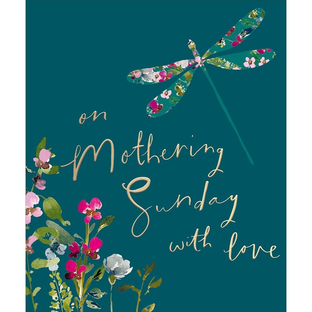 Woodmansterne Dragonfly Flowers Mother's Day Card