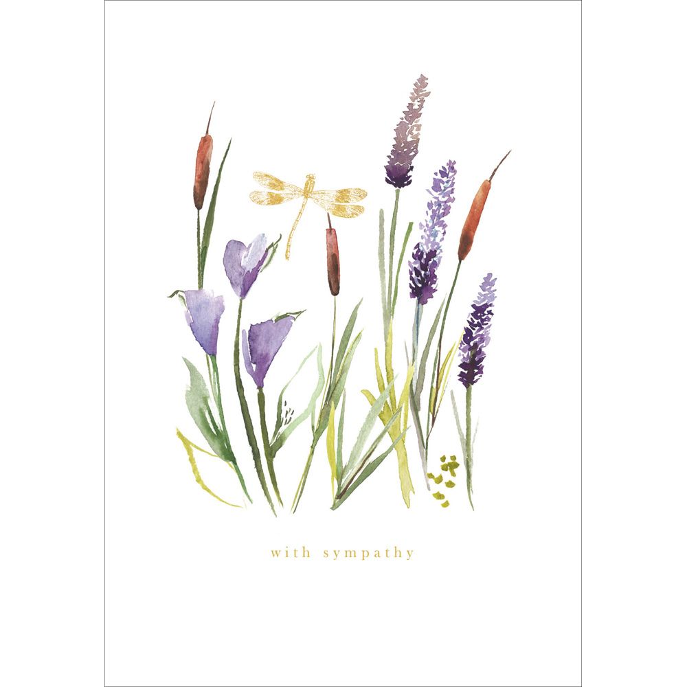 Woodmansterne Dragonfly & Flowers Sympathy Card