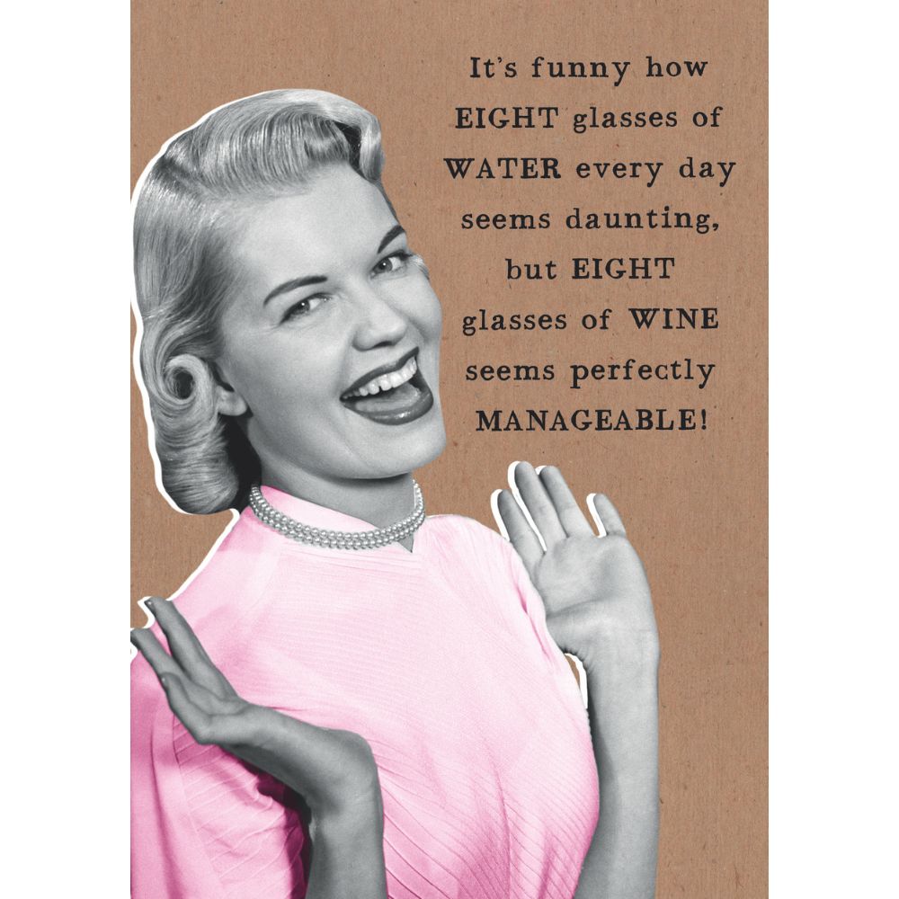 Woodmansterne Eight Glasses of Wine Birthday Card