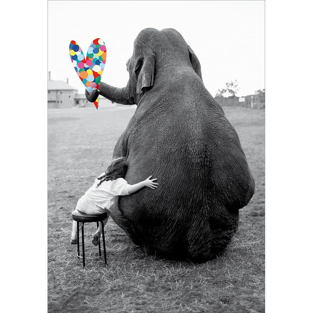 Woodmansterne Elephant Big Love Funny Blank Card