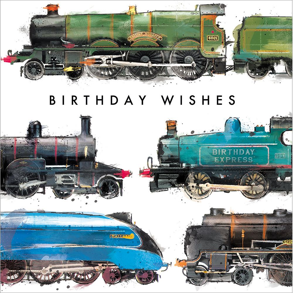 Woodmansterne Express Trains Birthday Card
