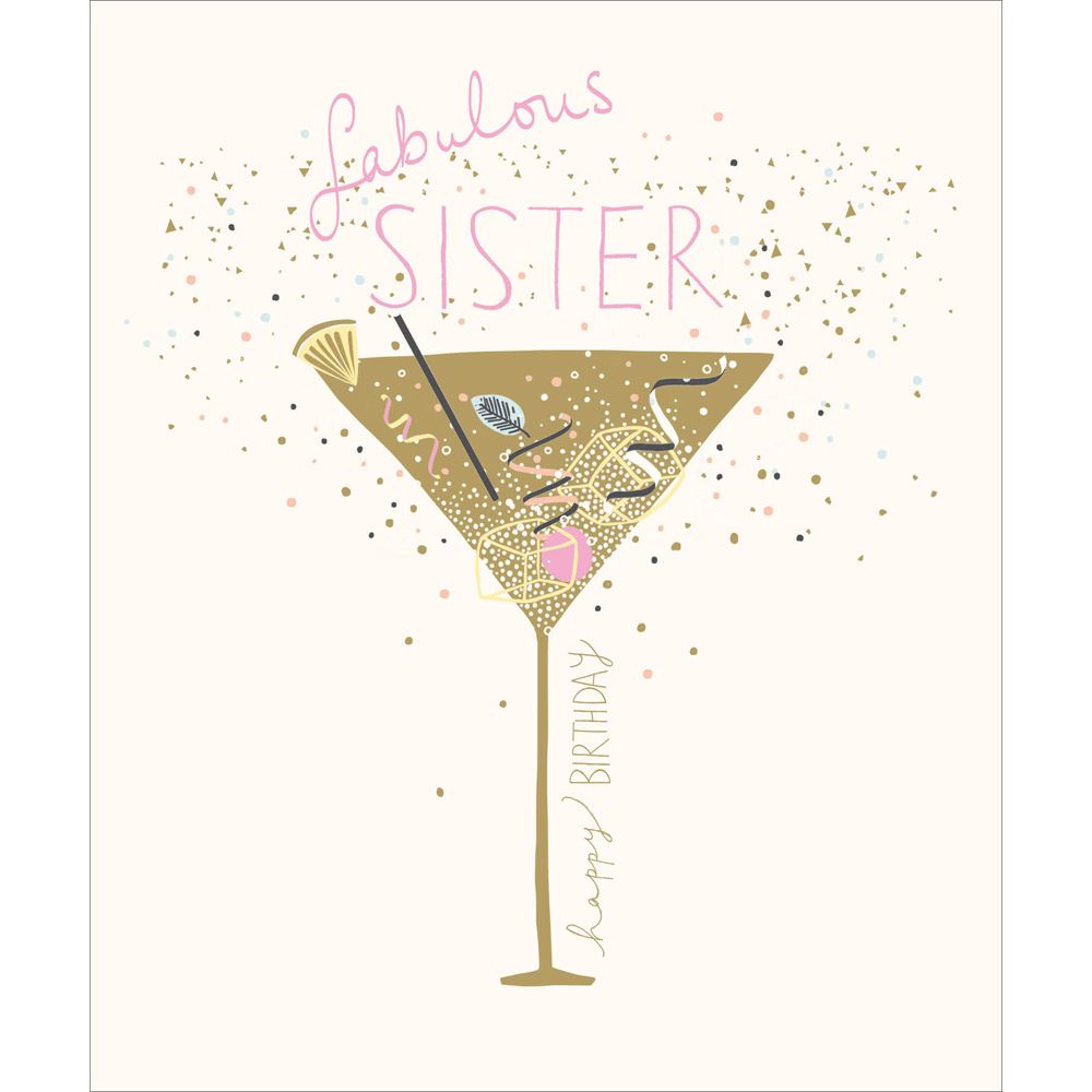 Woodmansterne Fabulous Sister Cocktail Birthday Card