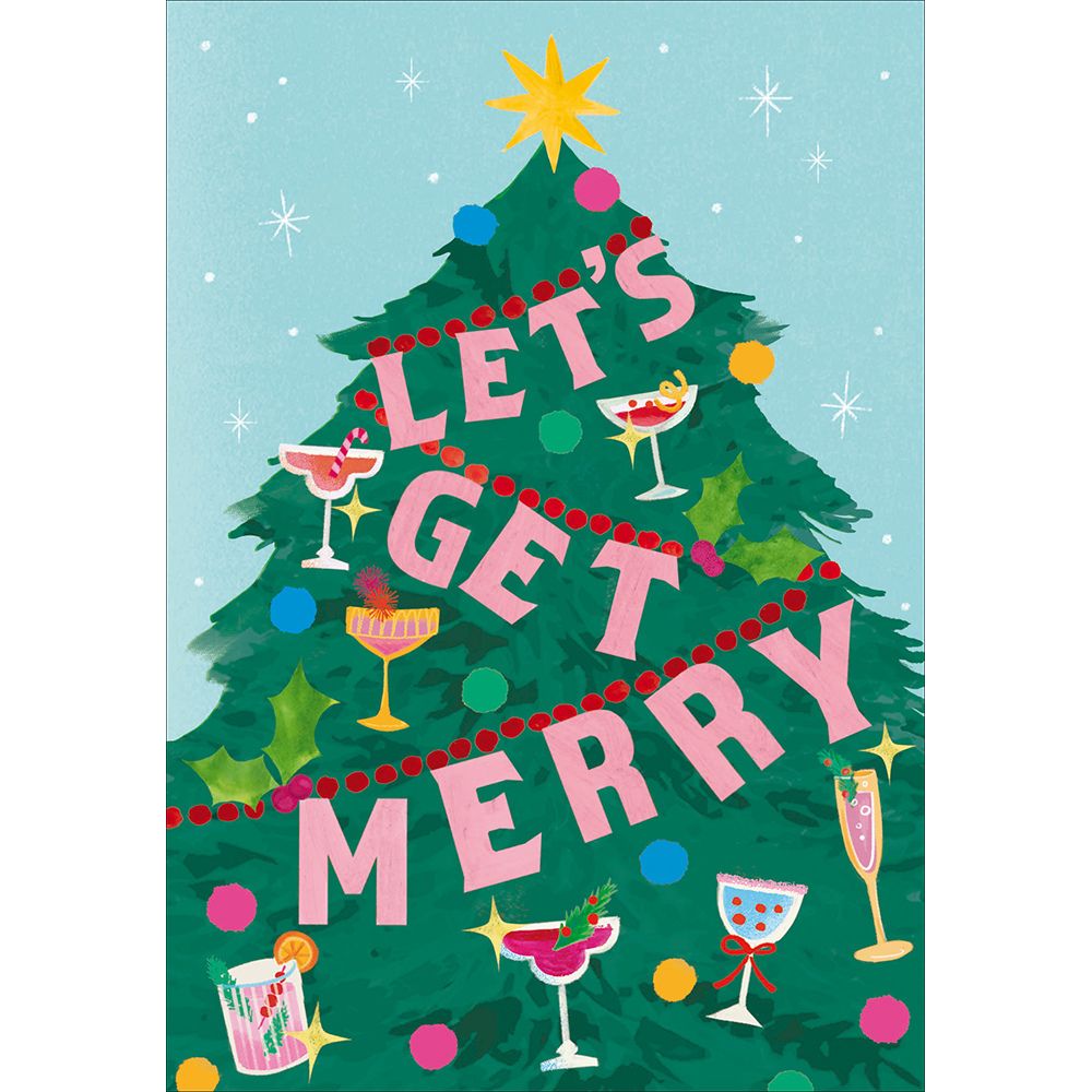 Woodmansterne Festive Tree Cocktails Christmas Card